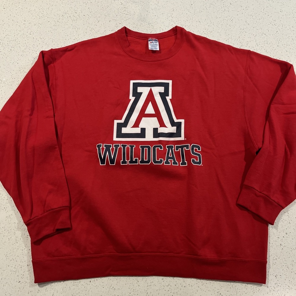 NCAA Arizona Wildcats‎ Pullover Casual Crewneck Sweatshirt - Mens 2XL Jerzees